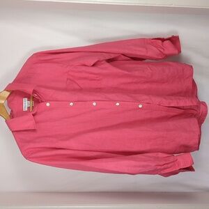 PURE & SIMPLE Women's Pink 100% Linen Button Down Shirt
